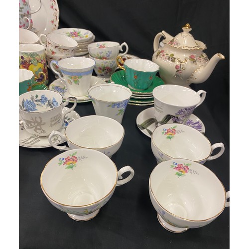 301 - Large selection of part tea services includes Sadler, Bell etc