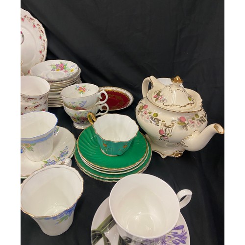 301 - Large selection of part tea services includes Sadler, Bell etc