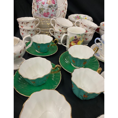 301 - Large selection of part tea services includes Sadler, Bell etc