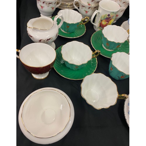 301 - Large selection of part tea services includes Sadler, Bell etc