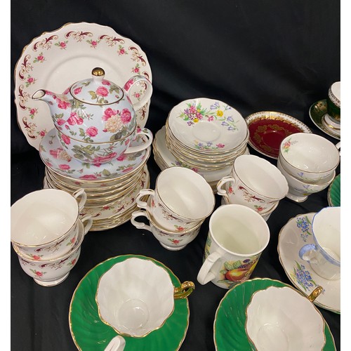 301 - Large selection of part tea services includes Sadler, Bell etc