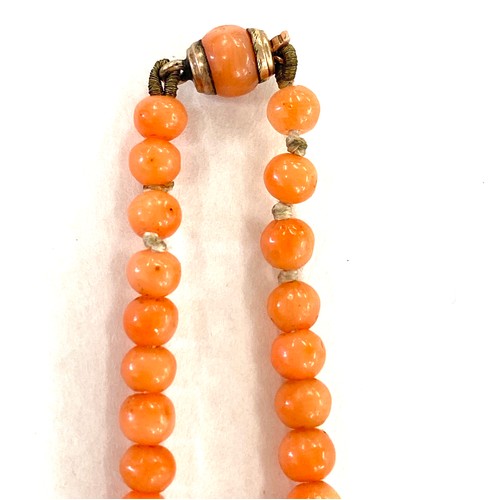 555 - Antique Victorian coral bead necklace