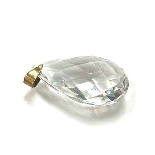 443 - Antique Victorian crystal pendant with unmarked gold mount, approximate measurements: 2.5cm x 4cm, a... 