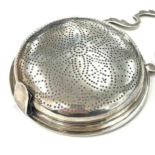 542 - Antique hallmarked sterling silver lemon strainer, London 1763, marker Edward Aldridge II