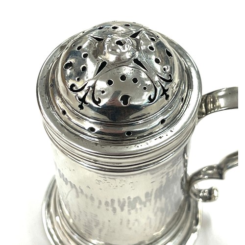 399 - Antique sterling silver pepper caster, hallmarks Newcastle 1745, marker Isaac Cookson, approximate h... 