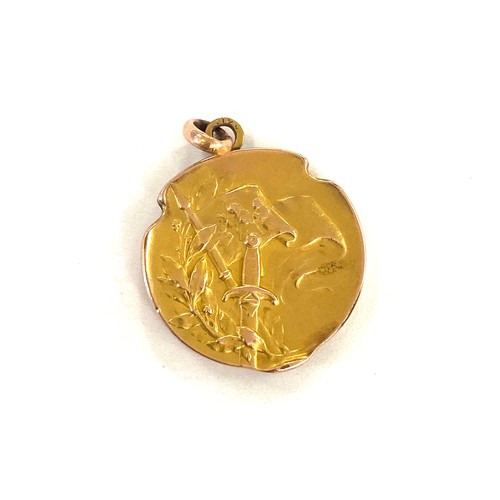 554 - Antique french yellow metal pendant, approximate weight 4.3g