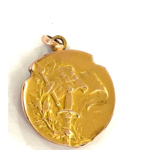 554 - Antique french yellow metal pendant, approximate weight 4.3g