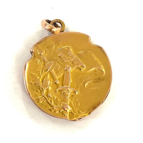 554 - Antique french yellow metal pendant, approximate weight 4.3g