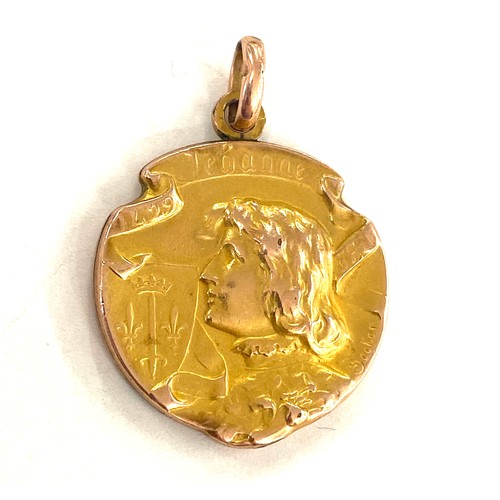 554 - Antique french yellow metal pendant, approximate weight 4.3g