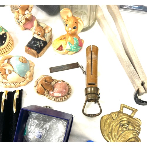 225 - Large selection of miscellaneous includes Pendelfin, mobile phones, Edinburgh crystals etc