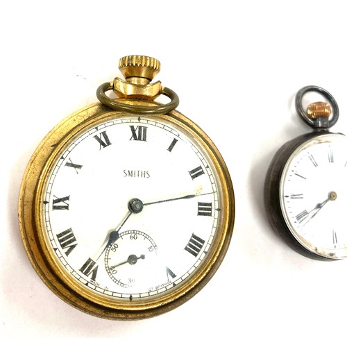 401 - Vintage smiths pocket watch and a vintage silver cased pocket watch, both untested