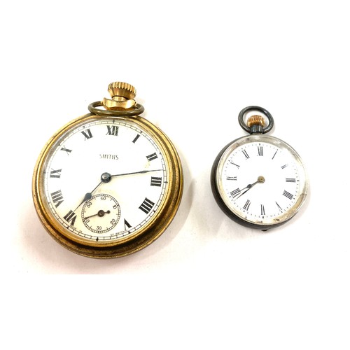 401 - Vintage smiths pocket watch and a vintage silver cased pocket watch, both untested