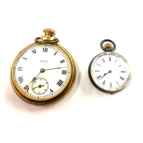 401 - Vintage smiths pocket watch and a vintage silver cased pocket watch, both untested