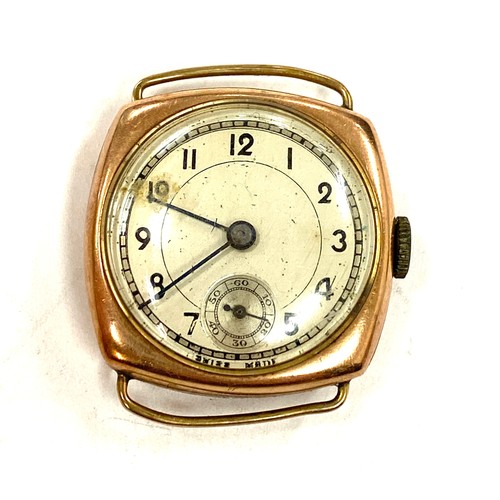 520 - Vintage 9ct gold cased watch, untested