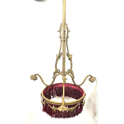 187 - Antique gilt brass hanging ceiling light, approximate measurements: 32inches tall