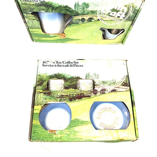 153 - Vintage boxed Kiln Crafts tea/ coffee service with a boxed Tea pot, milk jug and sugar bowl by Staff... 