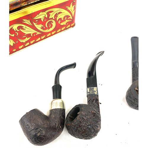 450 - Large selection of vintage smoking pipes, includes 2 silver rimmed, J&P etc