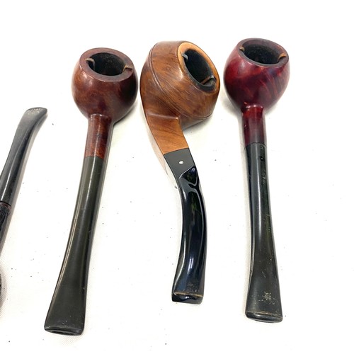 450 - Large selection of vintage smoking pipes, includes 2 silver rimmed, J&P etc