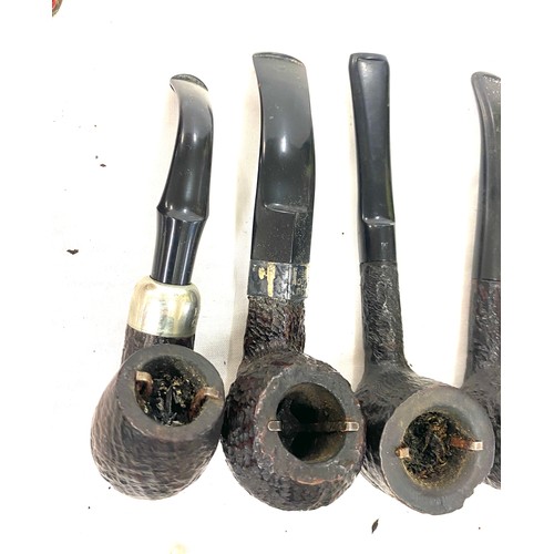 450 - Large selection of vintage smoking pipes, includes 2 silver rimmed, J&P etc