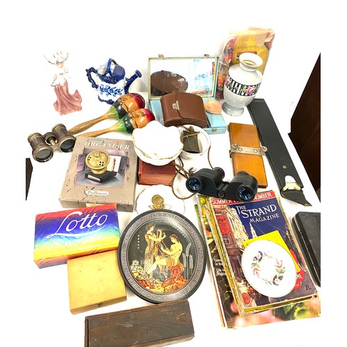 226 - Large selection of miscellaneous include binoculars, pottery, magazines etc