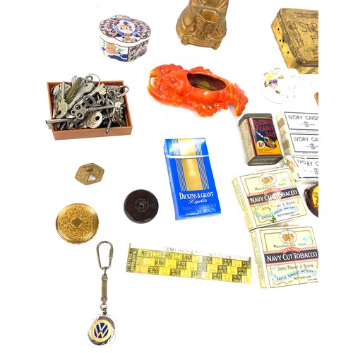 428 - Selection of collectable items includes Tins, trinkets, players tobacco etc