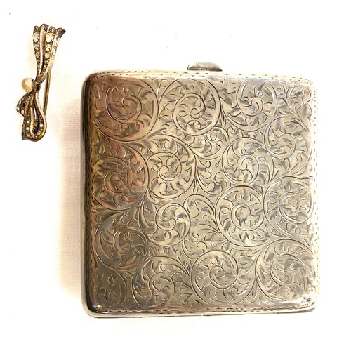 447 - Vintage Silver vesta case by Deakin and Francis and a silver cigarette case by William Henry Sparrow... 