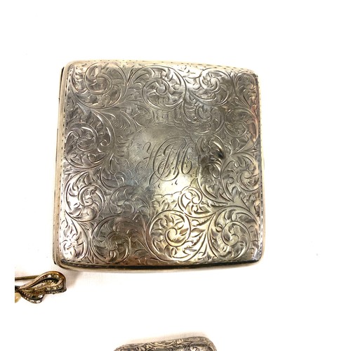 447 - Vintage Silver vesta case by Deakin and Francis and a silver cigarette case by William Henry Sparrow... 