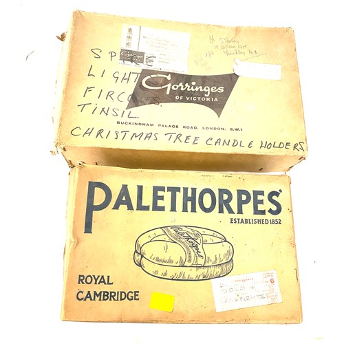 285 - 2 Vintage boxes includes palethorpes and Gorringes of victorian