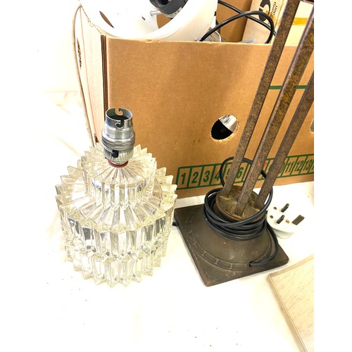 208 - Large selection of assorted lamps includes pottery lamps, glass lamps etc all untested