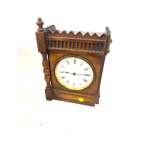 133 - Selection of wooden items includes clock, writing box etc