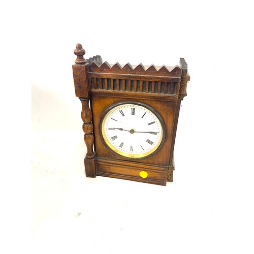 133 - Selection of wooden items includes clock, writing box etc