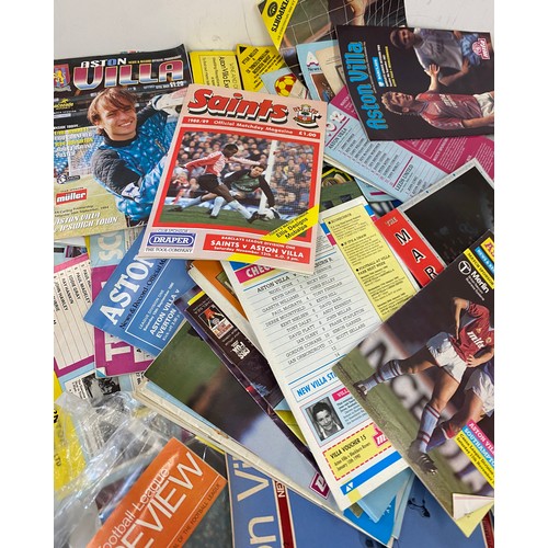 232 - Large selection of vintage Aston Villa football programs includes years 1960, 1991, 1989. 1988 etc