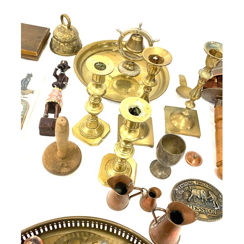 142 - Large selection of assorted brass and copper ware