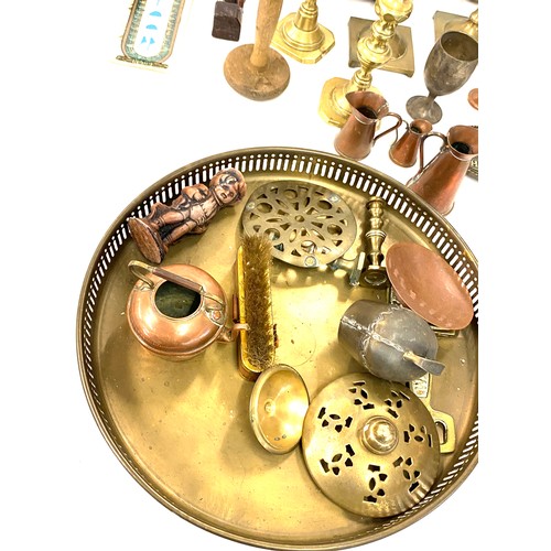 142 - Large selection of assorted brass and copper ware