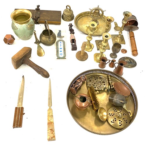 142 - Large selection of assorted brass and copper ware