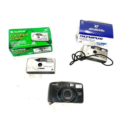 70 - Selection of cameras includes olympus newpic xb af, fotonex 20 auto, and a pentax espio140 , all unt... 