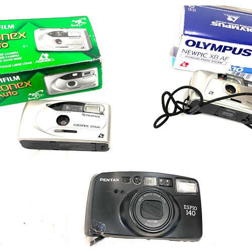 70 - Selection of cameras includes olympus newpic xb af, fotonex 20 auto, and a pentax espio140 , all unt... 