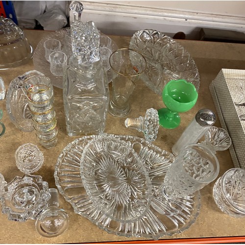 377 - Large selection of vintage and later glassware includes boxed Stuart crystal, decanters etc