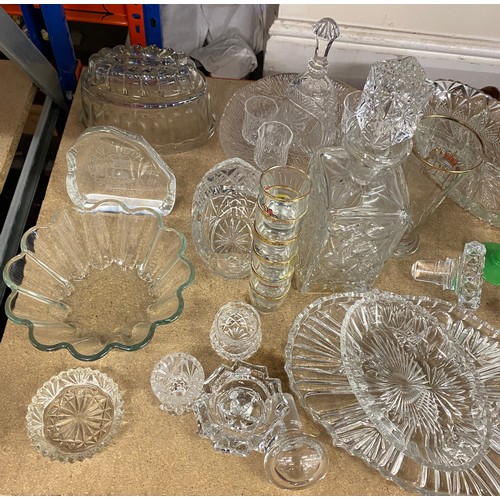 377 - Large selection of vintage and later glassware includes boxed Stuart crystal, decanters etc