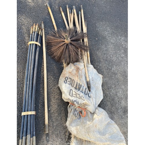 100E - Selection of drain rods and brushes etc