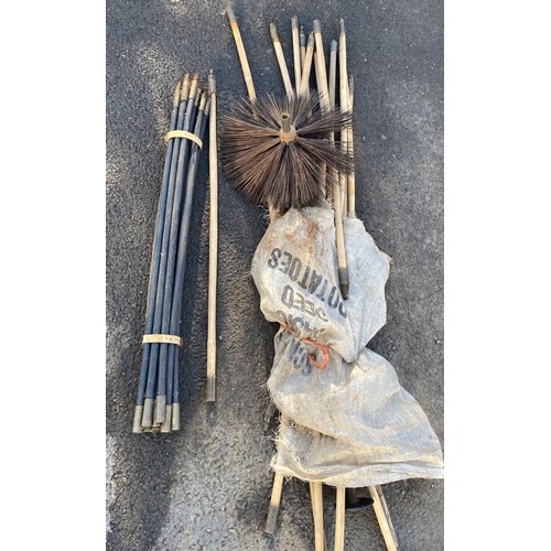 100E - Selection of drain rods and brushes etc