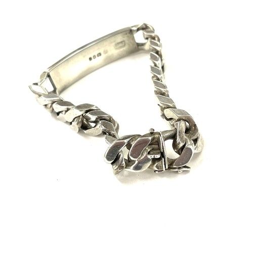 538 - Vintage hallmarked sterling silver identity bracelet, 88 grams