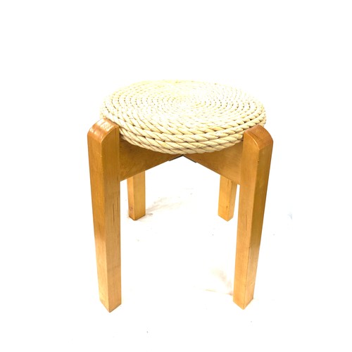 633 - Vintage dressing table stool measures approx 18 inches tall 12.5 inches diameter