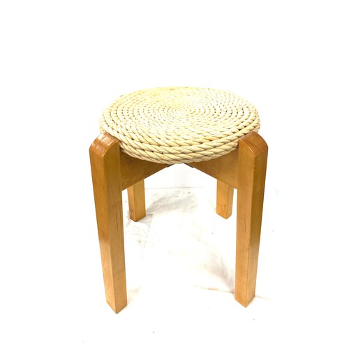 633 - Vintage dressing table stool measures approx 18 inches tall 12.5 inches diameter