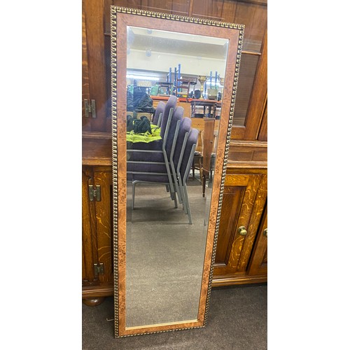 333 - Framed tall mirror measures approx 46 inches tall by 15 inches wide