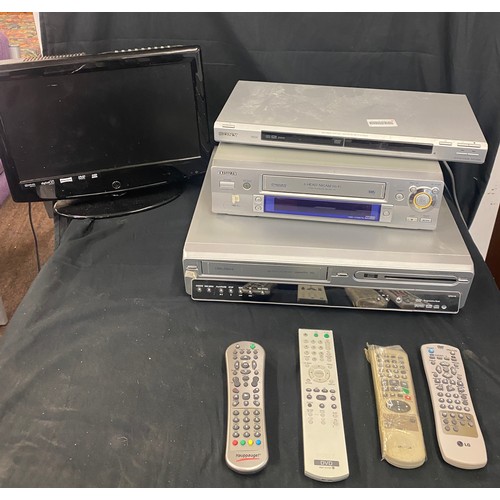 194 - Selection of electronics includes Sony dvd player dvdns16, Bush DVD recorder dvrhs02, lg tv etc all ... 