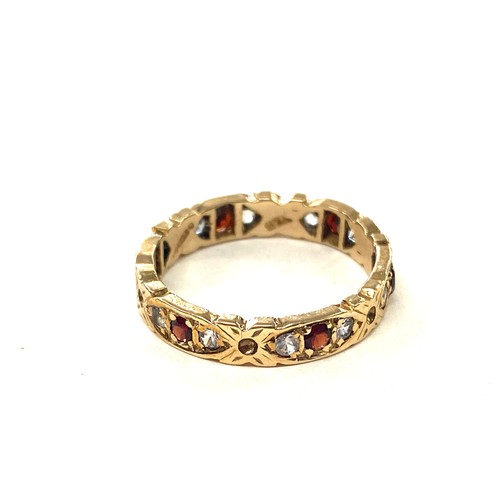 522 - Ladies 9ct gold stone set dress ring weight 2.5grams ring size approx N