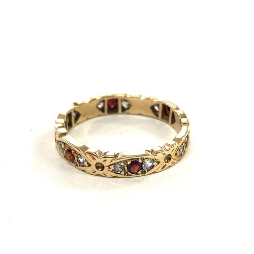 522 - Ladies 9ct gold stone set dress ring weight 2.5grams ring size approx N