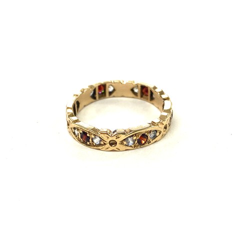 522 - Ladies 9ct gold stone set dress ring weight 2.5grams ring size approx N