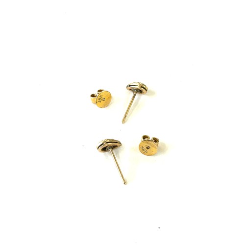 497 - 18 ct gold and diamond stvd earrings. Weighs approx 1.8 grams